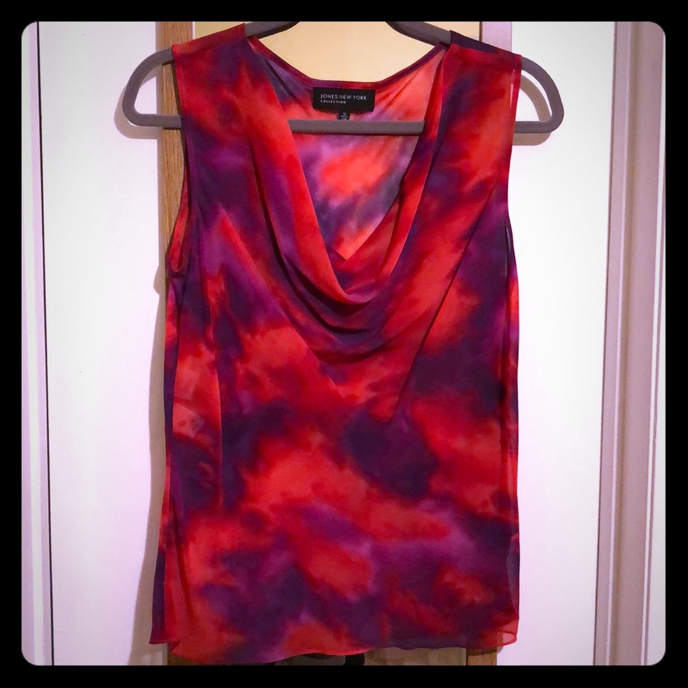 Jones New York Drape collar top